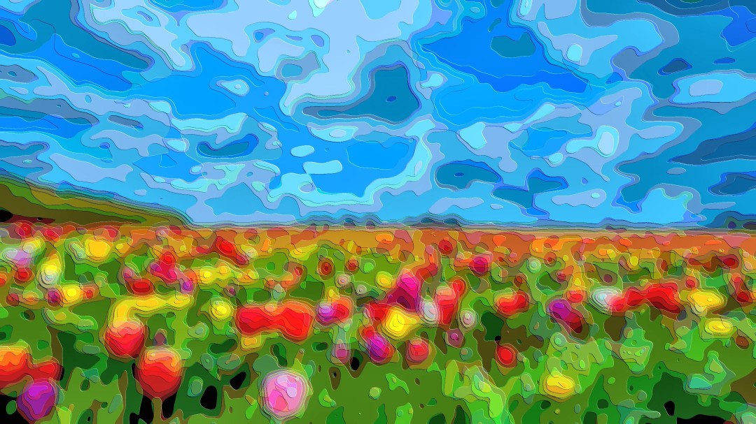 Landscape Art Flower Field