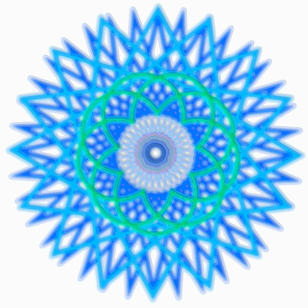Spirograph Layer Art Blue Sphere