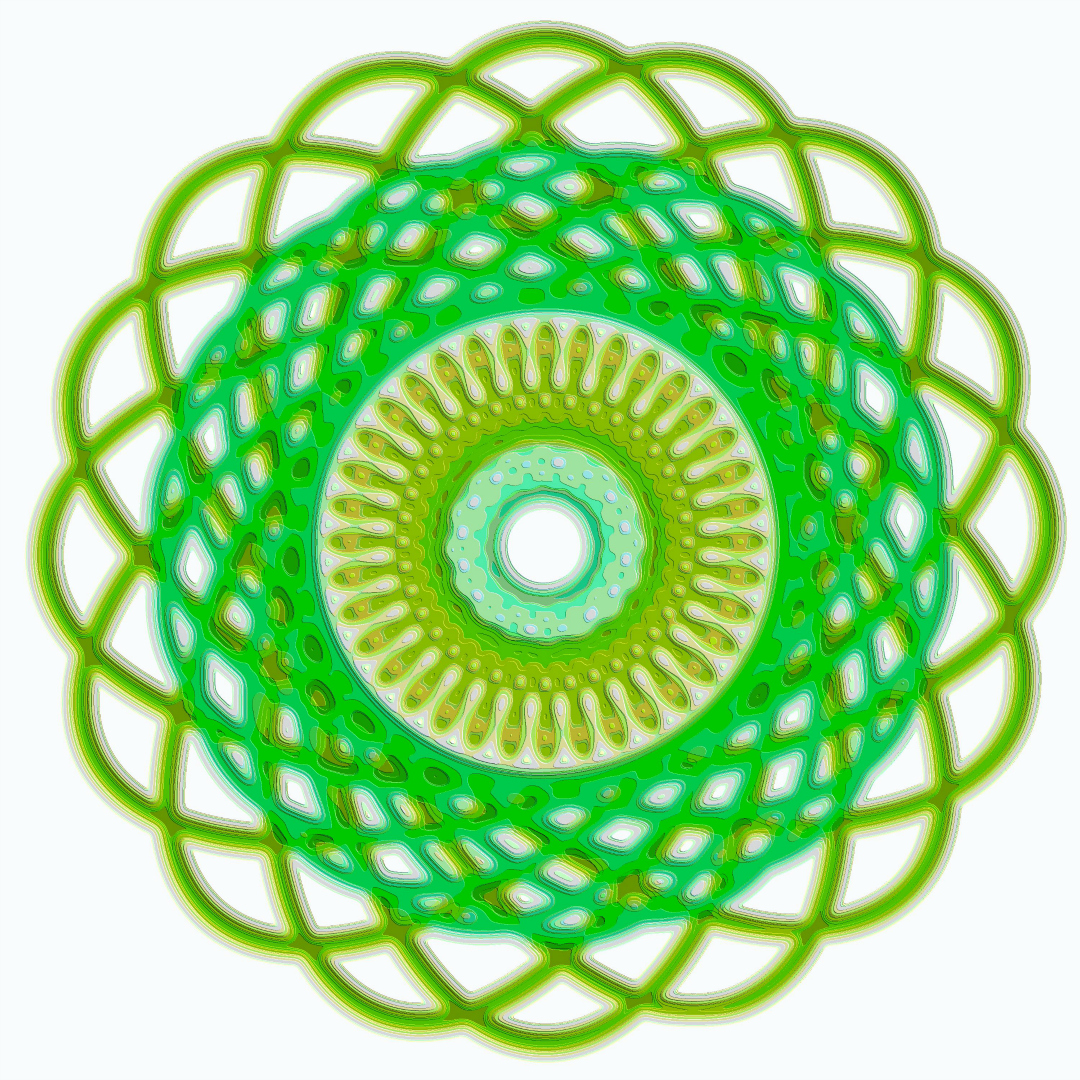 Spirograph Layer Art Green Swirl