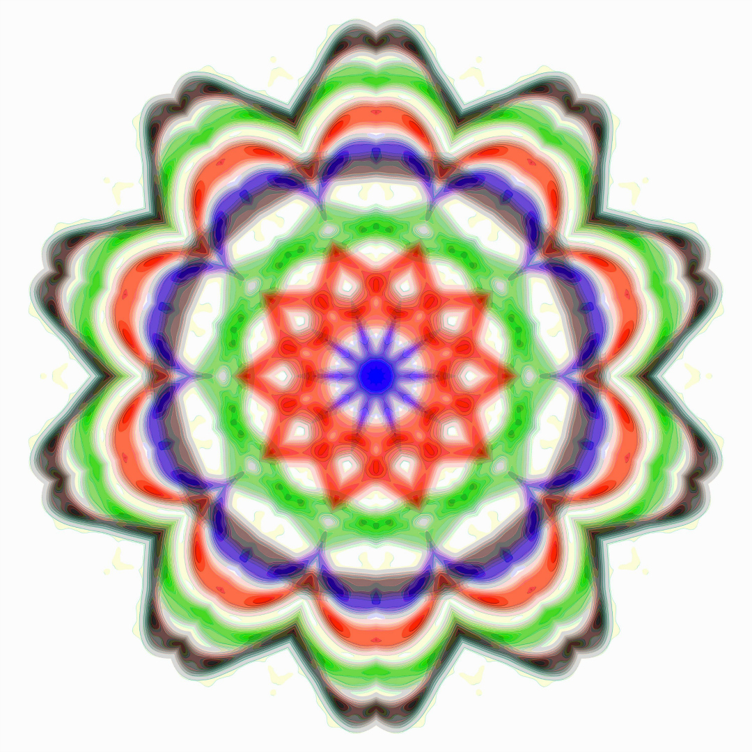 Spirograph Layer Art Red Polar