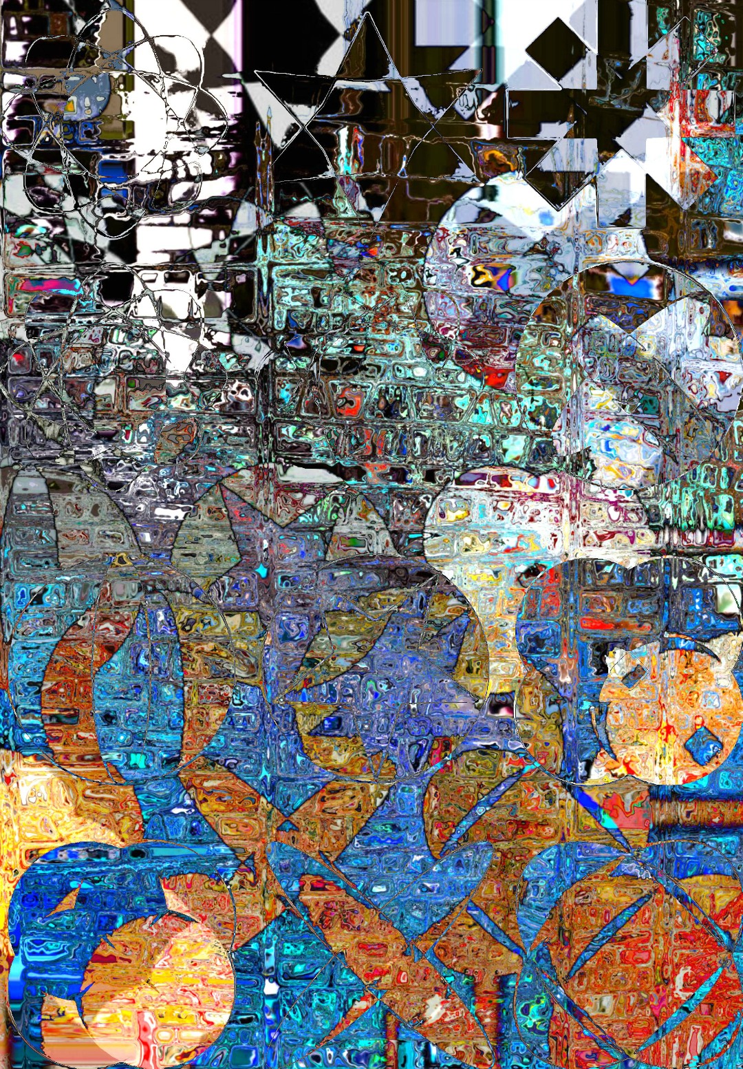 Abstract Geometry Bevel Blue